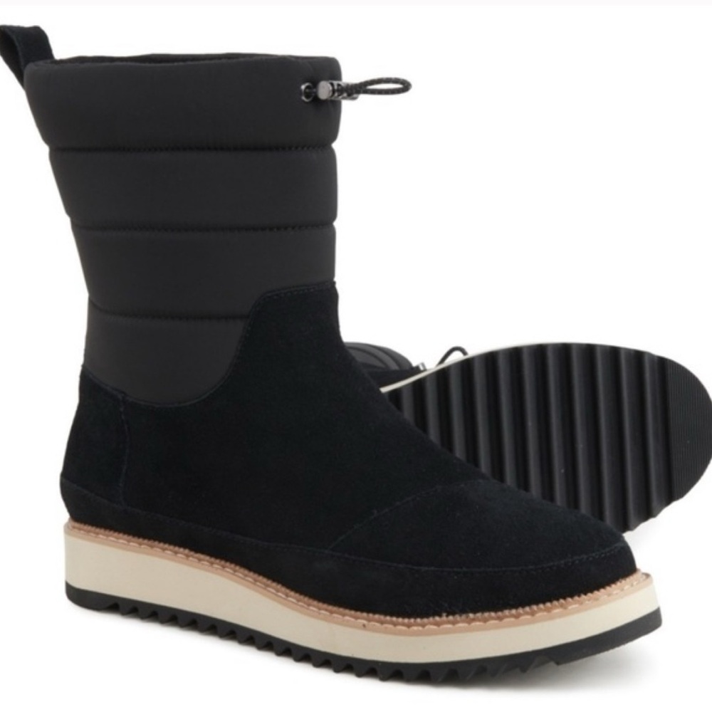 NWT TOMS Makenna water resistant Boots black Size 8.5